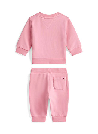 Tommy Hilfiger Baskılı Pembe Bebek Eşofman Takımı KN0KN02109THC