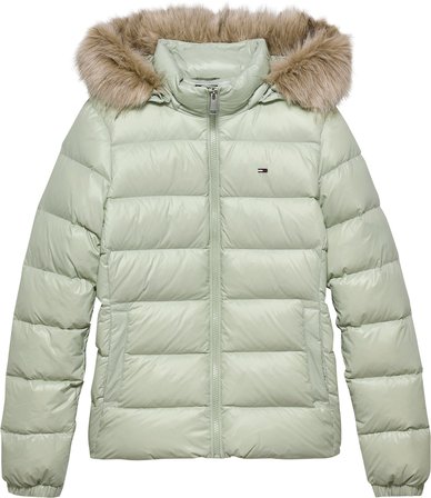 TOMMY HILFIGER Kadın Marka Logolu Kapüşonlu Şık Görünümlü Full Fermuarlı Günlük Kullanıma Uygun Yeşil3 Mont DW0DW18312 M1C