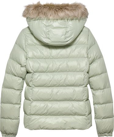 TOMMY HILFIGER Kadın Marka Logolu Kapüşonlu Şık Görünümlü Full Fermuarlı Günlük Kullanıma Uygun Yeşil3 Mont DW0DW18312 M1C