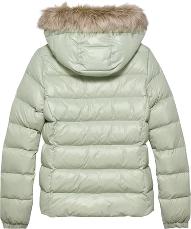 TOMMY HILFIGER Kadın Marka Logolu Kapüşonlu Şık Görünümlü Full Fermuarlı Günlük Kullanıma Uygun Yeşil3 Mont DW0DW18312 M1C