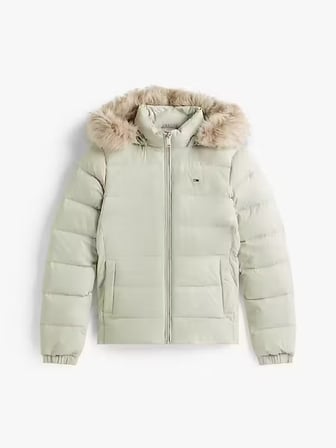 TOMMY HILFIGER Kadın Marka Logolu Kapüşonlu Şık Görünümlü Full Fermuarlı Günlük Kullanıma Uygun Yeşil3 Mont DW0DW18312 M1C