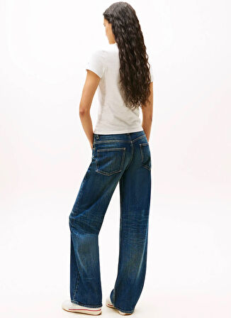 Tommy Jeans Yuvarlak Yaka Baskılı Gri Kadın T-Shirt DW0DW21788P09