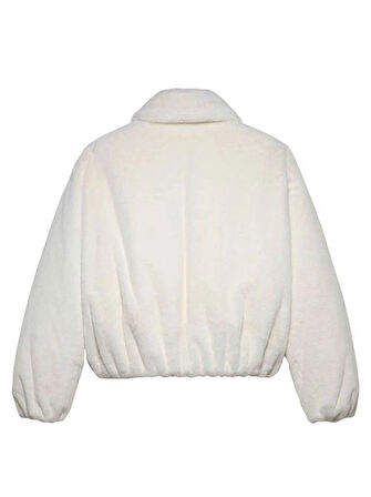 Tommy Hilfiger TJW Suni Kürk Kadın Beyaz Ceket DW0DW21669YBH