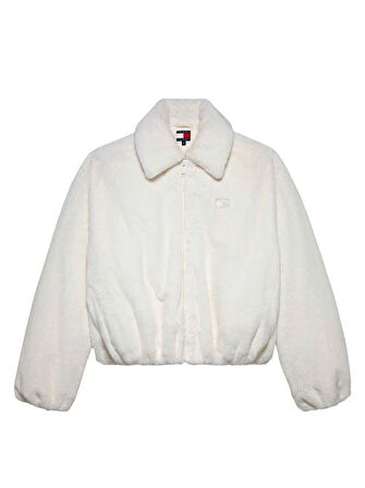 Tommy Hilfiger TJW Suni Kürk Kadın Beyaz Ceket DW0DW21669YBH