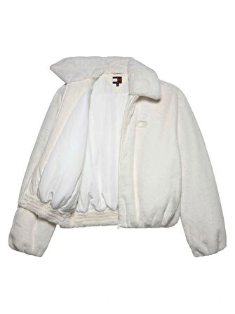 Tommy Hilfiger TJW Suni Kürk Kadın Beyaz Ceket DW0DW21669YBH