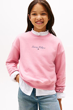Kız Çocuk Regular Kalıp Nakış Logolu Sweatshirt - Pembe | 12 Yaş