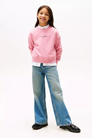 Kız Çocuk Regular Kalıp Nakış Logolu Sweatshirt - Pembe | 12 Yaş
