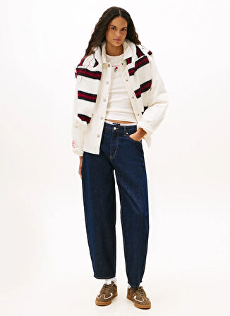 Tommy Jeans Standart Beyaz Kadın Ceket DW0DW21664YBH