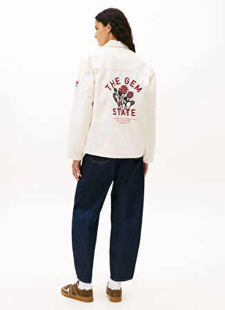 Tommy Jeans Standart Beyaz Kadın Ceket DW0DW21664YBH