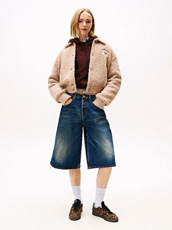 Tommy Hilfiger TJW Kürk Dokulu Kolej Stili Kadın Kahverengi Ceket DW0DW21666GUQ