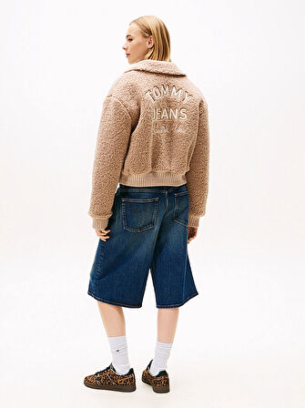 Tommy Hilfiger TJW Kürk Dokulu Kolej Stili Kadın Kahverengi Ceket DW0DW21666GUQ