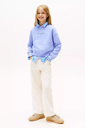 Kız Çocuk Regular Kalıp Nakış Logolu Sweatshirt - Lila | 12 Yaş