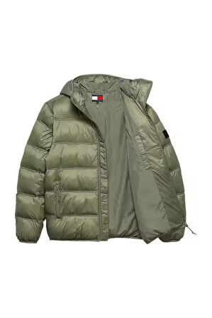 Erkek Kapüşonlu Şişme Mont - Haki | XS