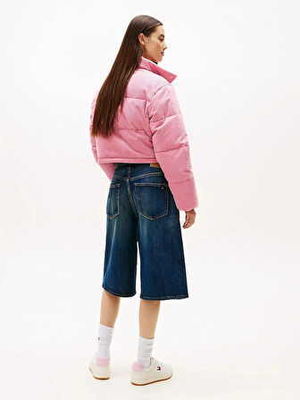 Tommy Hilfiger TJW Kadife Şişme Kadın Pembe Ceket DW0DW21658THC