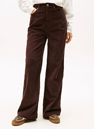 Tommy Jeans Yüksek Bel Standart Kahve Kadın Pantolon DW0DW21700GS7