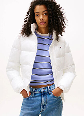 Tommy Jeans Ekru Kadın Standart Mont DW0DW21619YBL