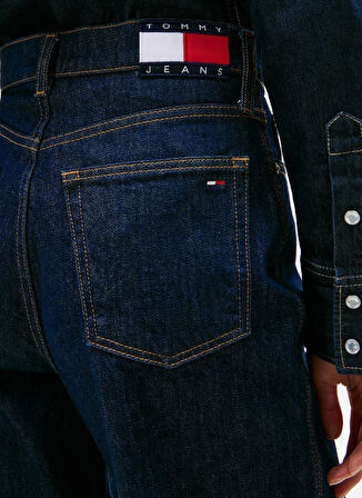 Tommy Jeans Yüksek Bel Düz Paça Standart Koyu Mavi Kadın Denim Pantolon DW0DW217961BK