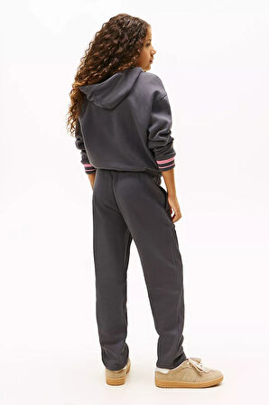 Kız Çocuk Beli Bağcıklı Yazı Logolu Eşofman Altı - Antrasit | 12 Yaş