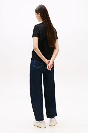 Kadın Regular Fit Grafik Logolu T-Shirt - Siyah | M