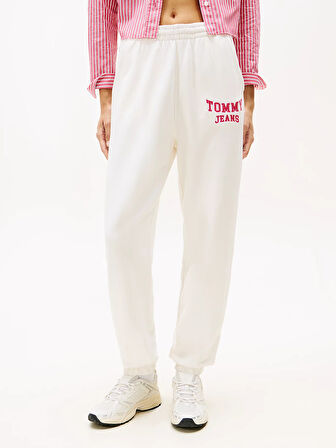 Tommy Jeans Kadın Kolej Tarzı Beyaz Eşofman Altı DW0DW22164YBH