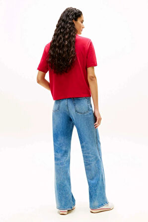 Tommy Hilfiger TJW Armalı Kutu Kesim Kadın Kırmızı T-shirt DW0DW22202XJP