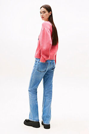 Kadın Regular Fit Grafik Logolu Triko Kazak - Pembe | XS