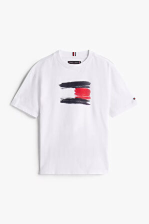 Erkek Çocuk Flag Archive Kısa Kollu T-Shirt - Beyaz | 8 Yaş