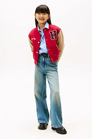 Kız Çocuk Regular Fit Harf Apilkeli Kolej Ceket - Kırmızı | 10 Yaş