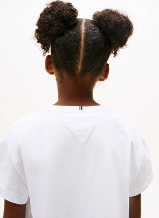 Tommy Hilfiger Baskılı Beyaz Kız Çocuk T-Shirt KG0KG090130K4