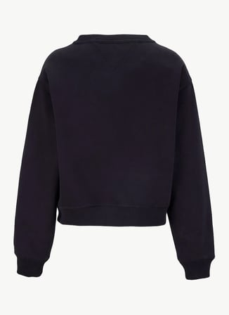 Tommy Jeans Yuvarlak Yaka Baskılı Siyah Kadın Sweatshırt DW0DW21961BDS