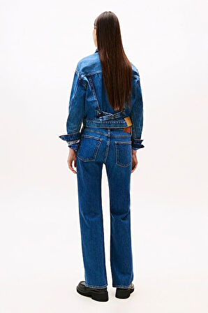 Kadın Cleo Orta Bel İspanyol Paça Jean Pantolon - Mavi | 26/30