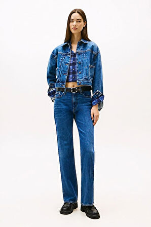 Kadın Cleo Orta Bel İspanyol Paça Jean Pantolon - Mavi | 31/30