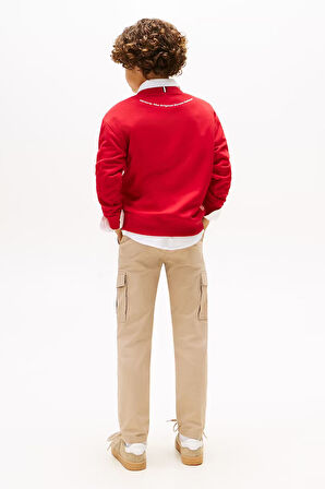 Erkek Çocuk Camp T Harf ve Baskı Detaylı Sweatshirt - Kırmızı | 10 Yaş