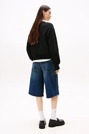 Kadın Regular Fit Grafik Logolu Triko Kazak - Siyah | XL