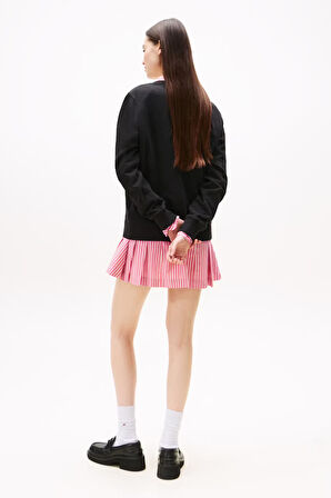 Kadın Regular Fit Nakış Logolu Sweatshirt - Siyah | XS