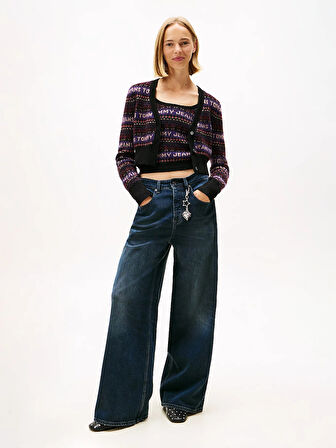 Tommy Hilfiger TJW Fairisle Desenli Kadın Siyah Kazak DW0DW21691BDS