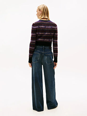 Tommy Hilfiger TJW Fairisle Desenli Kadın Siyah Kazak DW0DW21691BDS