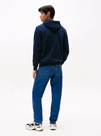 TOMMY HILFIGER Erkek Marka Logolu Kapüşonlu Şık Görünüşlü Lacivert Sweatshirt DM0DM22092 C1G