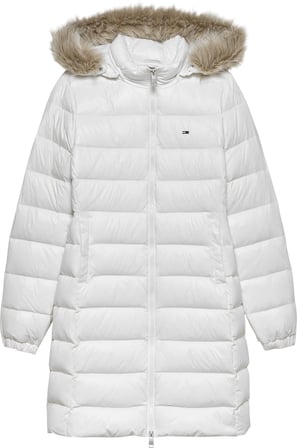 TOMMY HILFIGER Kadın Marka Logolu Kapüşonlu Şık Görünümlü Full Fermuarlı Günlük Kullanıma Uygun Beyaz1 Mont DW0DW18864 YBL