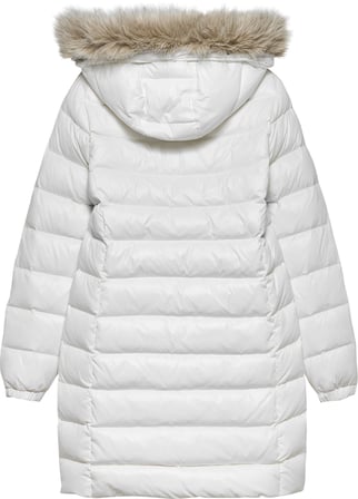 TOMMY HILFIGER Kadın Marka Logolu Kapüşonlu Şık Görünümlü Full Fermuarlı Günlük Kullanıma Uygun Beyaz1 Mont DW0DW18864 YBL