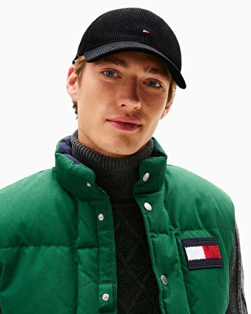 Tommy Hilfiger 6 Panelli Şerit Desenli Erkek Şapka | STD