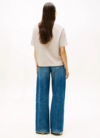 Tommy Hilfiger Yuvarlak Yaka Baskılı Kahve Kadın T-Shirt WW0WW46118H01