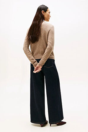 Kadın Wool Cash Regular Fit Reglan Kol Kaşmir Karışımlı Kazak - Bej | XS