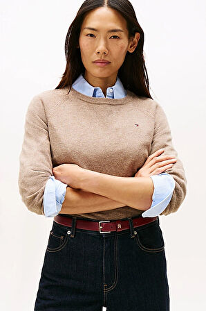 Kadın Wool Cash Regular Fit Reglan Kol Kaşmir Karışımlı Kazak - Bej | M