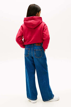 Kız Çocuk Pile Detaylı Geniş Paça Jean Pantolon – Mavi | 8 Yaş