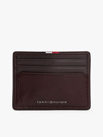 TOMMY HILFIGER Erkek Marka Logolu Pürüzsüz Yüzeyli Birden Fazla Kart Yuvalı Kahverengi Kartlık AM0AM13738 GB6