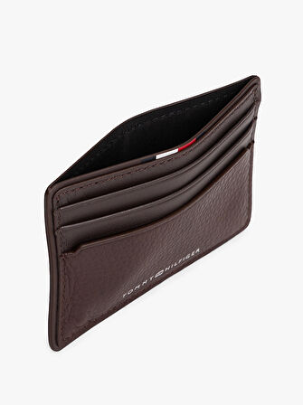 TOMMY HILFIGER Erkek Marka Logolu Pürüzsüz Yüzeyli Birden Fazla Kart Yuvalı Kahverengi Kartlık AM0AM13738 GB6