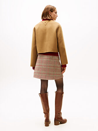 DF WOOL BLEND REG LADY JACKET Kadın Kahverengi Mont - WW0WW47446