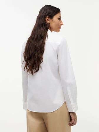 ESS POPLIN REGULAR SHIRT Kadın Beyaz Gömlek - WW0WW47169