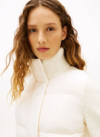 Tommy Hilfiger Beyaz Kadın Standart Ceket WW0WW45738YA8